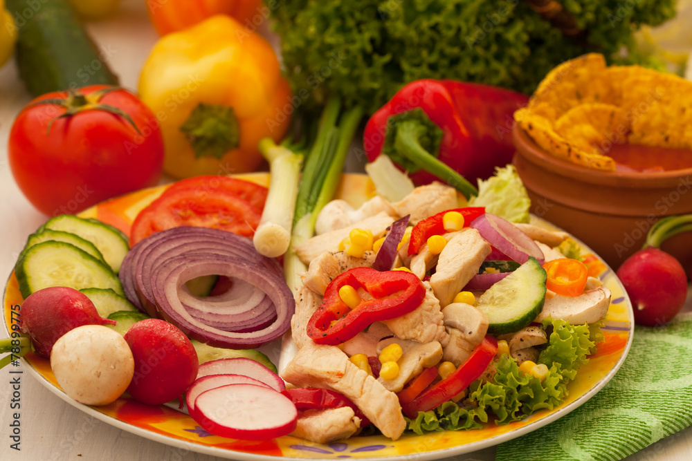 Chicken and vegetables salad Chicken and vegetables salad