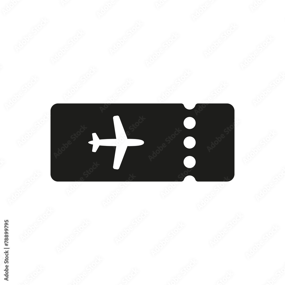 Obraz premium The blank ticket plane icon. Travel symbol. Flat