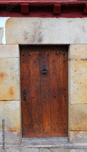 Antique wooden door-Sare-France photo