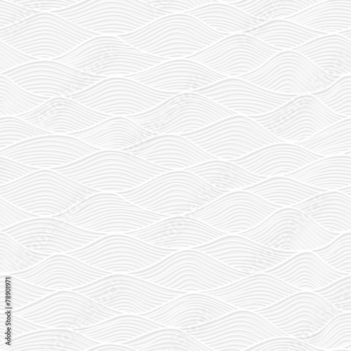 Abstract white paper lace texture, seamless pattern with waves