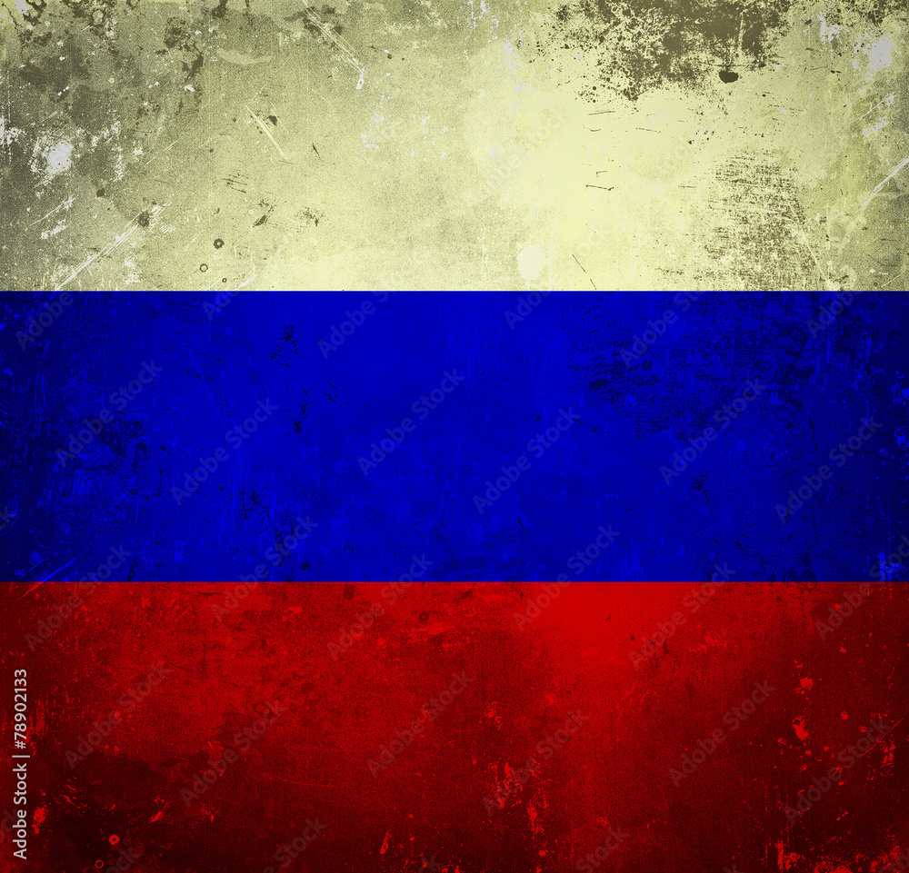 Grunge flag of Russia