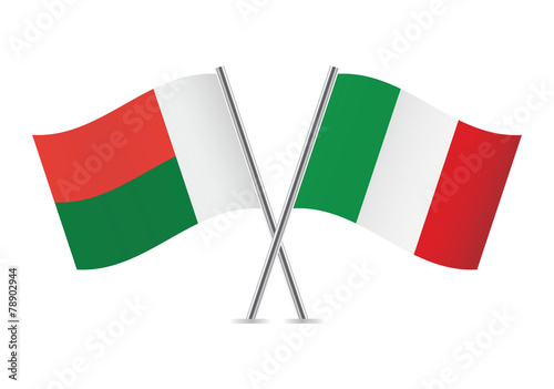 Free Download Italian and Madagascar flags. Vector illustration. - GFXLoad