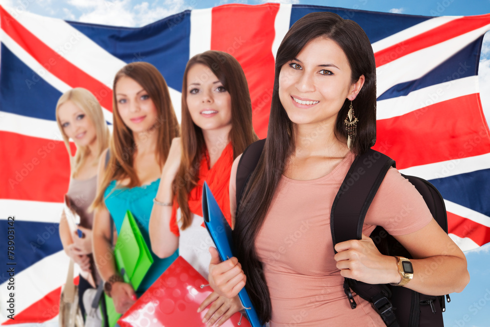Fototapeta premium Group Of Happy College Students