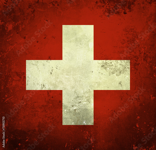 Grunge flag of Switzerland