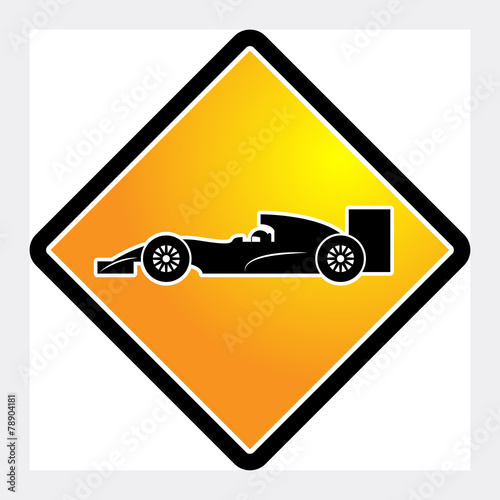 Race car icon or sign, vector