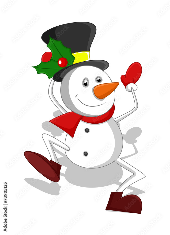 Funny Cartoon Snowman Santa Dancing Funny Cartoon Snowman Santa Dancing
