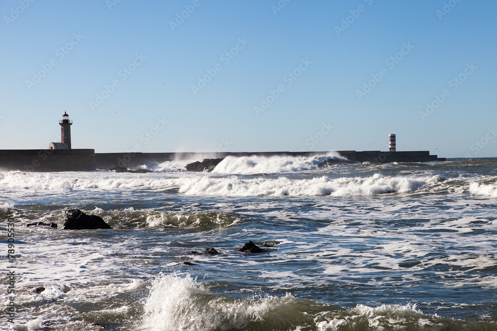 Atlantic waves at Portugal coast.