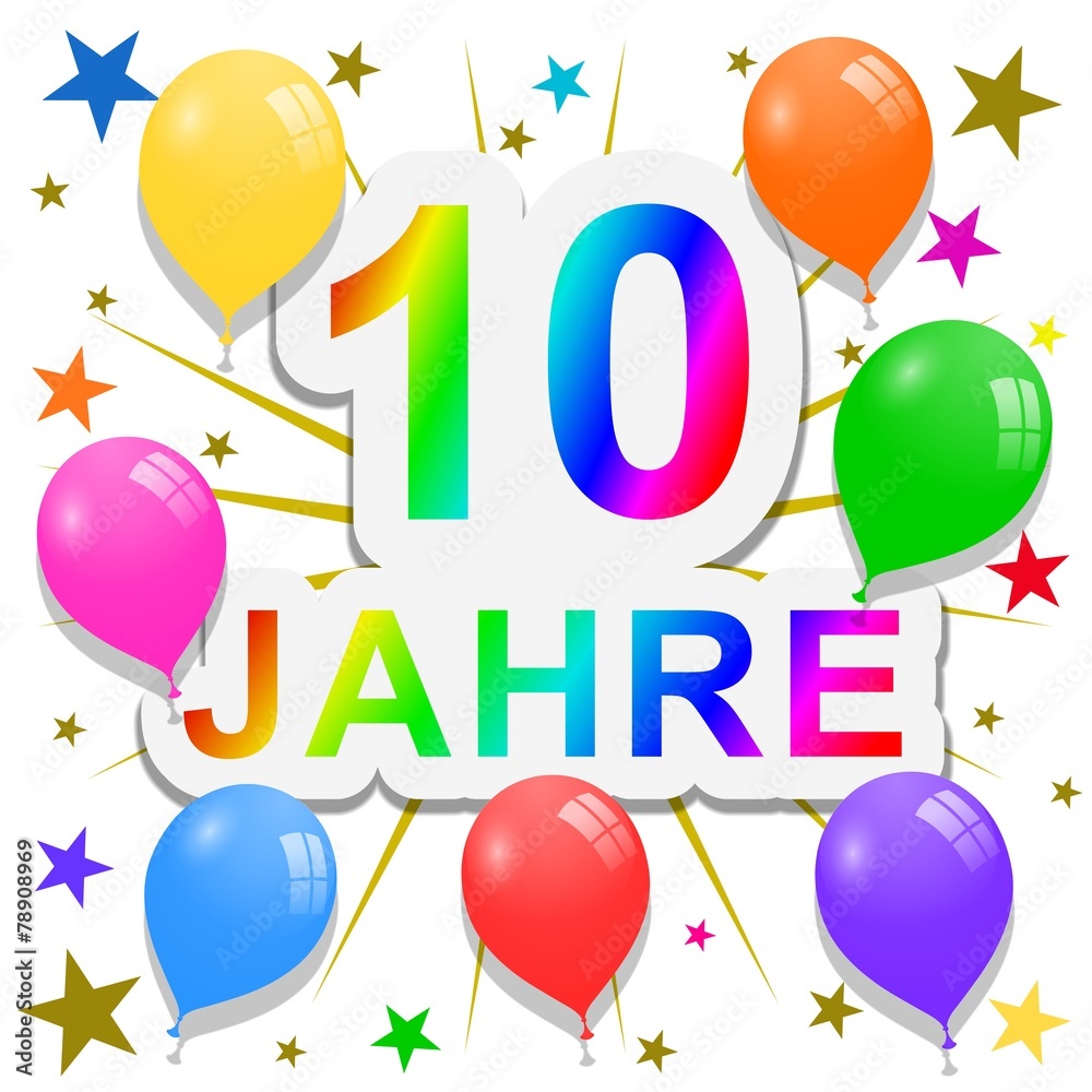 10 jahre Jubiläum StockIllustration Adobe Stock
