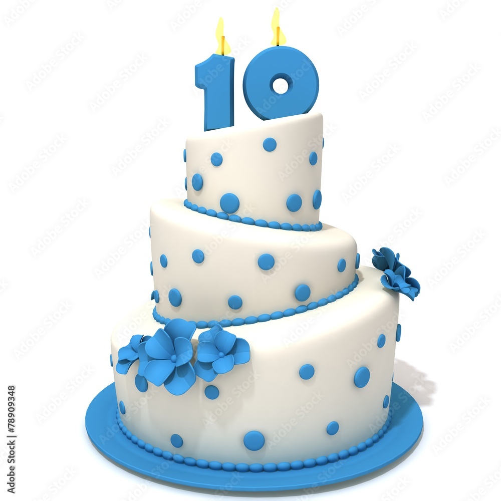 Birthday cake with number ten Birthday cake with number ten