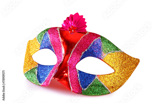 colorful carnival mask isolated on white