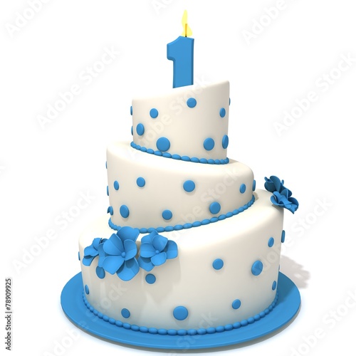 Birthday cake with number one