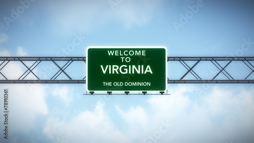 Virginia USA State Welcome to Highway Road Sign