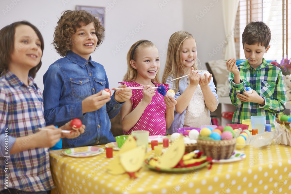 Funny time during the painting Easter eggs Funny time during the painting Easter eggs