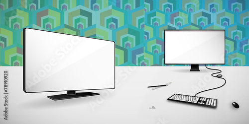 smart tv and computer room