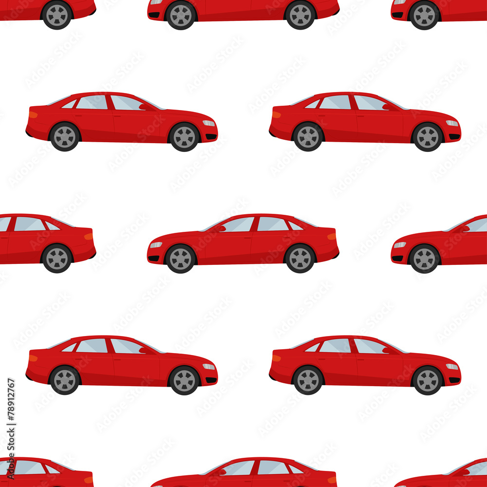 Seamless background with red cars