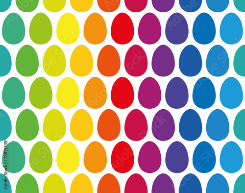 Easter Eggs Seamless Rainbow Pattern