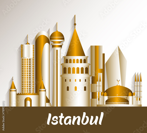 Colorful City of Istanbul Turkey Famous Buildings photo