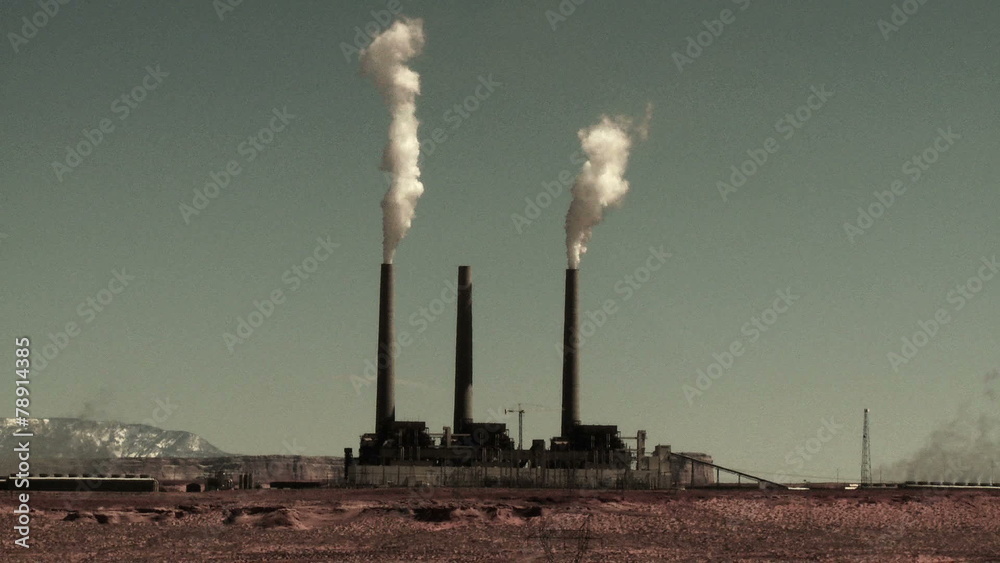 Power Plant Smoke Stack - Time Lapse - Clip 1 Power Plant Smoke Stack - Time Lapse - Clip 1