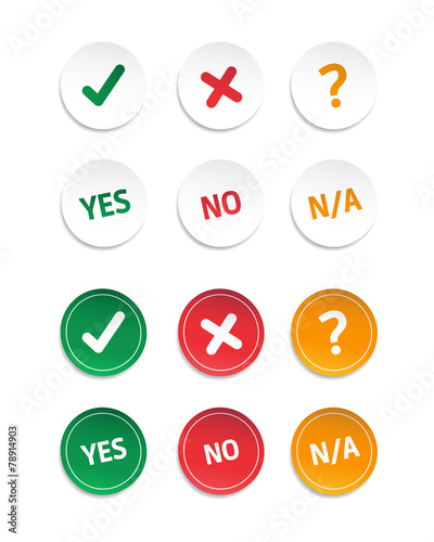 Choice Yes, No, & N/A Stickers