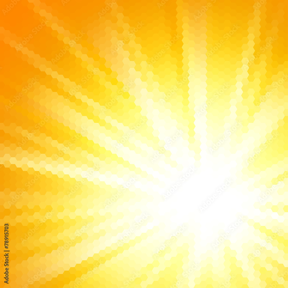 Obraz premium Abstract hexagon sun background.