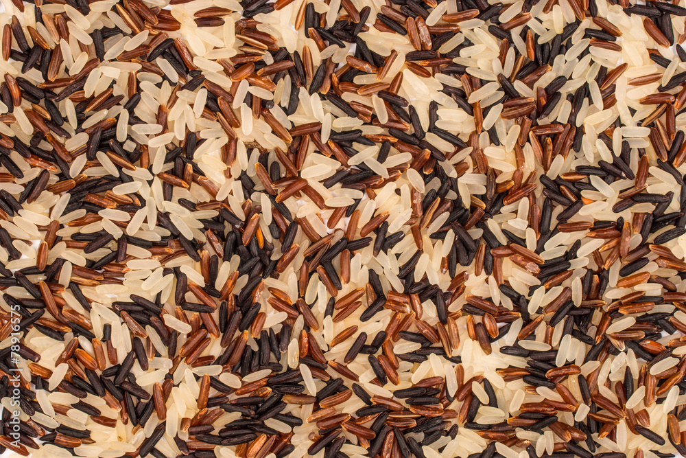 Food background with of rice variety . rice mixture. brown rice, Food background with of rice variety . rice mixture. brown rice,