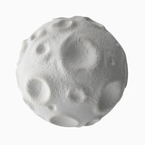 Isolated on white background moon with craters on the surface.