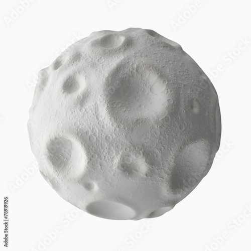 Leinwand Poster Isolated on white background moon with craters on the surface.