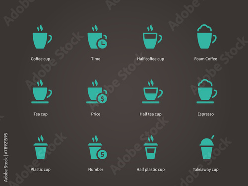 Coffee cup and Tea mug icons.