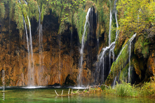 Fototapeta Naklejka Na Ścianę i Meble -  Waterfall in Plitvice National Park, Croatia, Europe