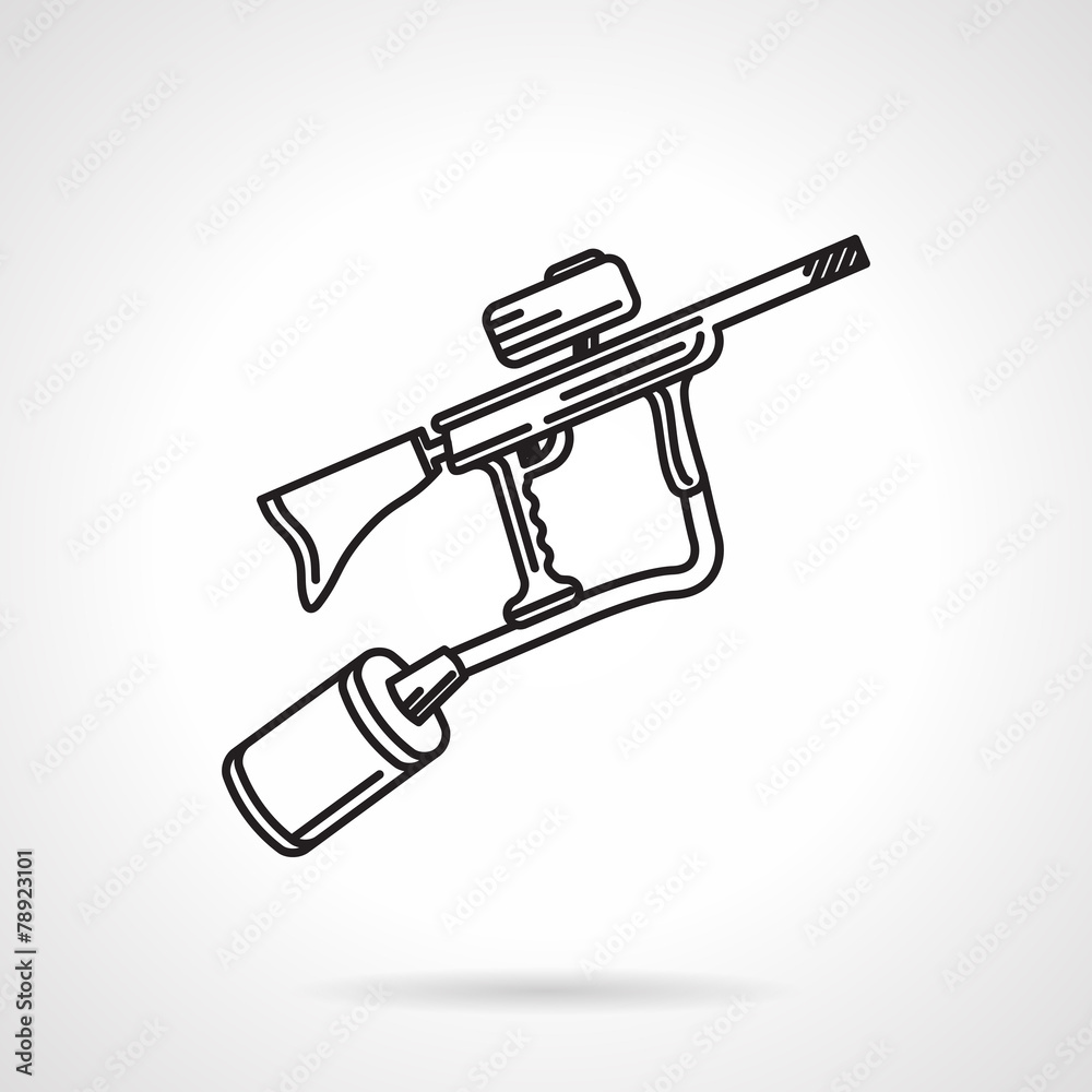 Paintball marker black line vector icon Paintball marker black line vector icon