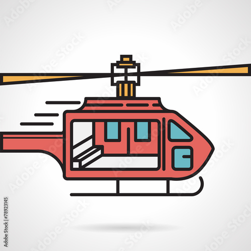 Flat vector icon for red helicopter photo