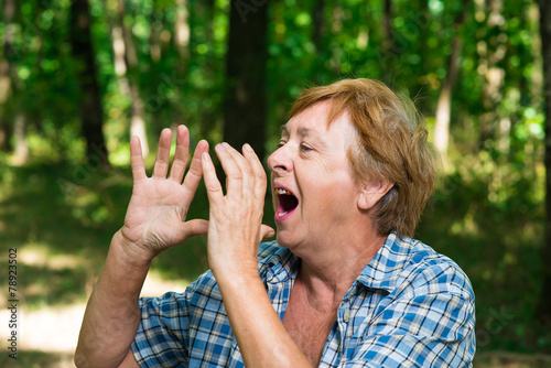 grandmother screaming in the woods help