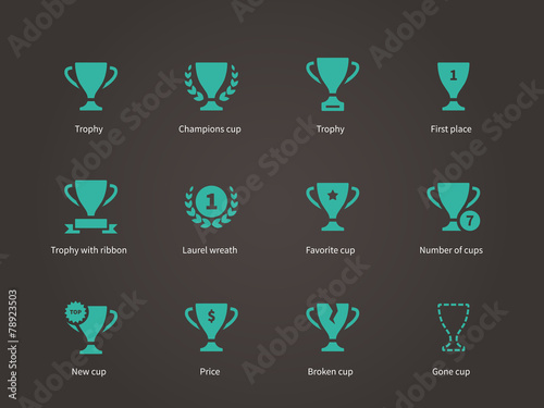 Trophy and awards icons.