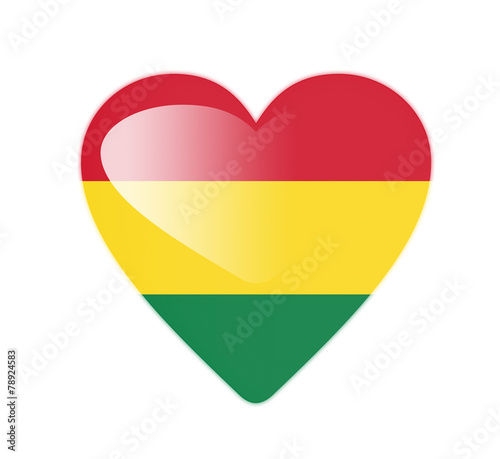 Bolivia 3D heart shaped flag