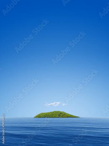 simple seascape with a island