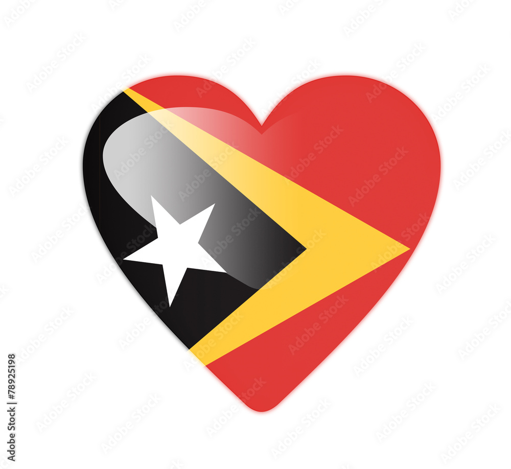 East Timor 3D heart shaped flag East Timor 3D heart shaped flag