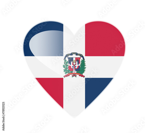 Free Download Dominican Republic 3D heart shaped flag - GFXLoad