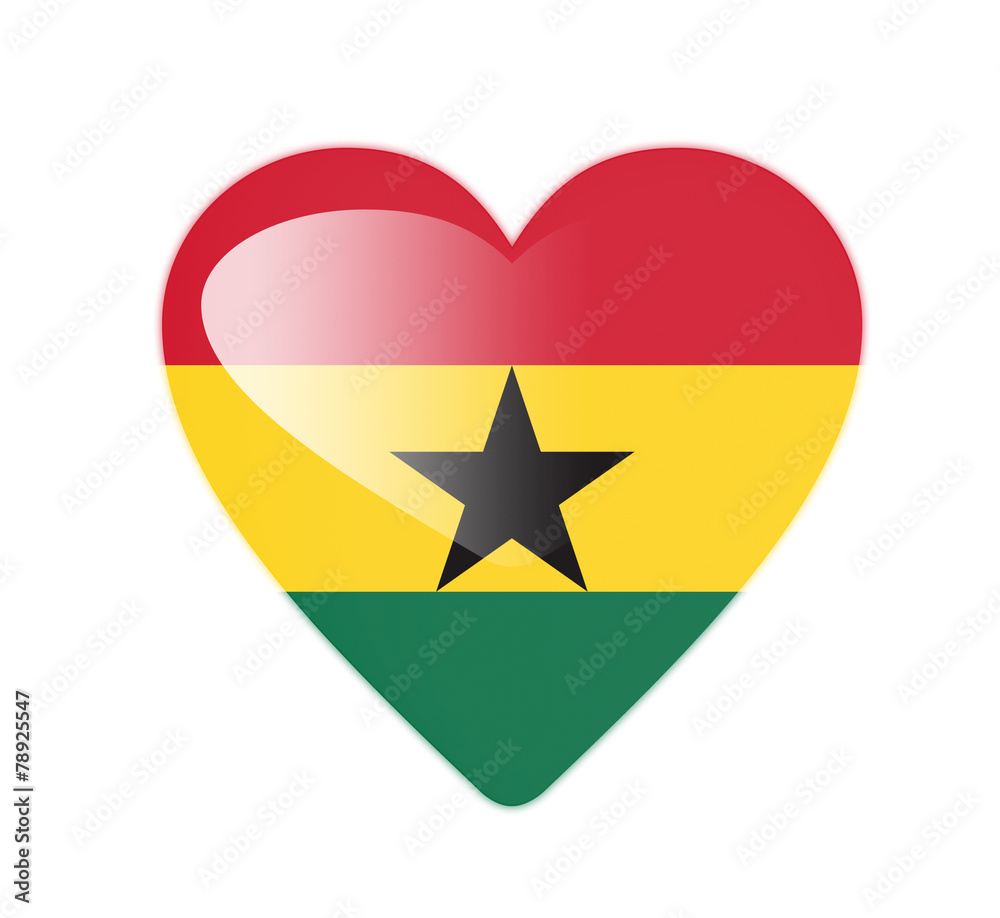 Ghana 3D heart shaped flag Ghana 3D heart shaped flag