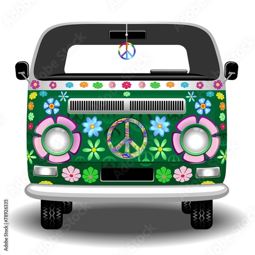 Hippie Groovy Van Peace and Love