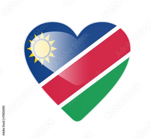 Free Download Namibia 3D heart shaped flag - GFXLoad