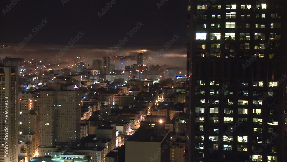San Francisco Fog at Night - Time Lapse San Francisco Fog at Night - Time Lapse