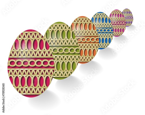 Easter eggs in a row