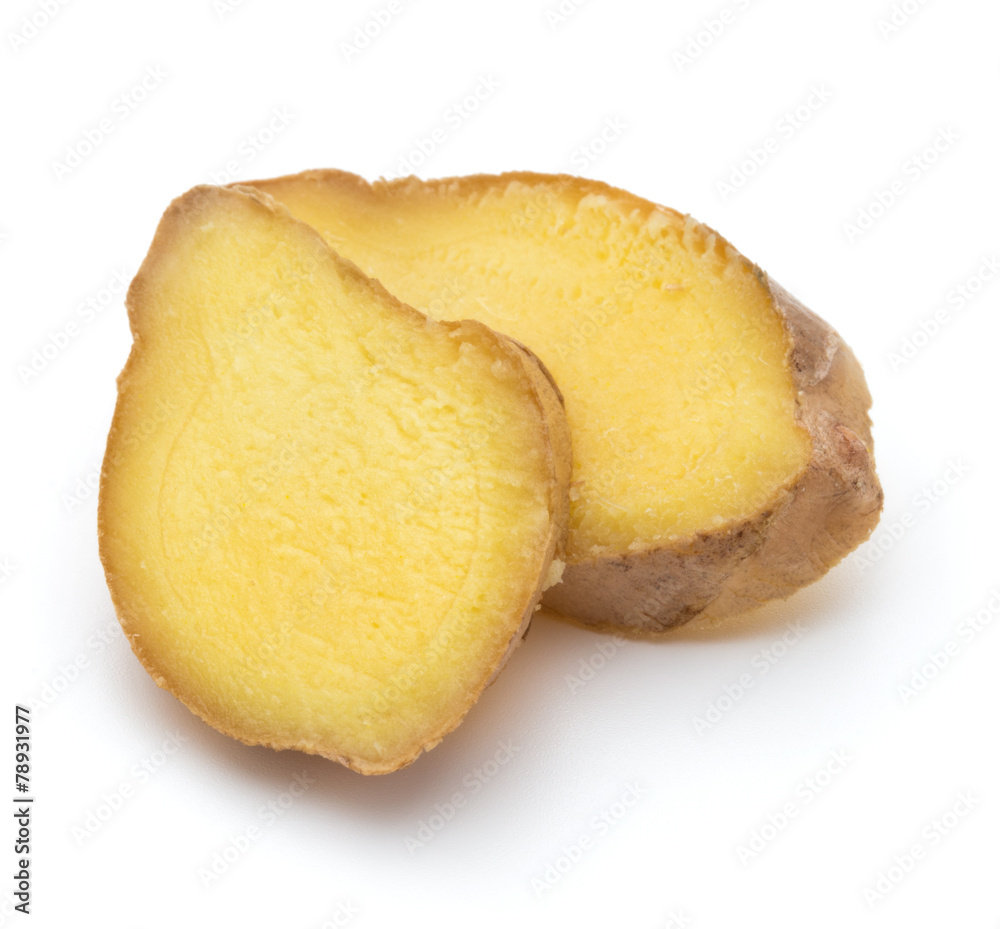 Fresh ginger root or rhizome isolated on white background cutout Fresh ginger root or rhizome isolated on white background cutout