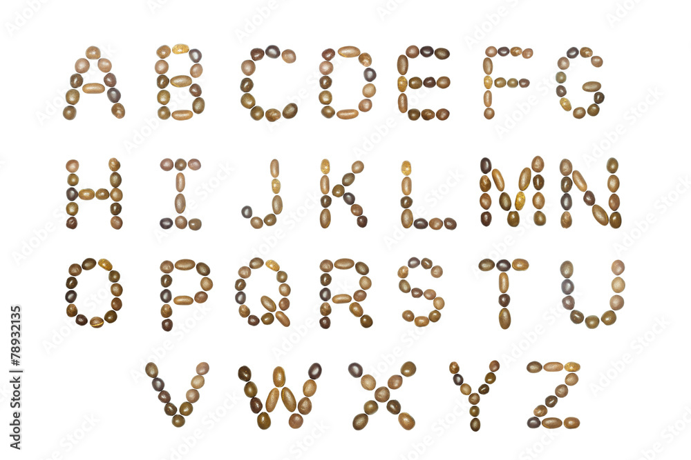 collection of letters of sea stones close-up isolated collection of letters of sea stones close-up isolated