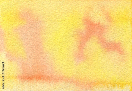 Hand-Painted Yellow Orange Watercolor Background