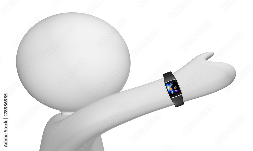 white man with smart watch. Isolated on white background. white man with smart watch. Isolated on white background.