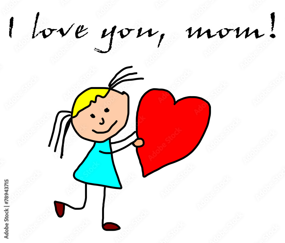 Kids drawing - mother day greeting card Kids drawing - mother day greeting card