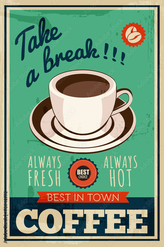 vector vintage coffee poster