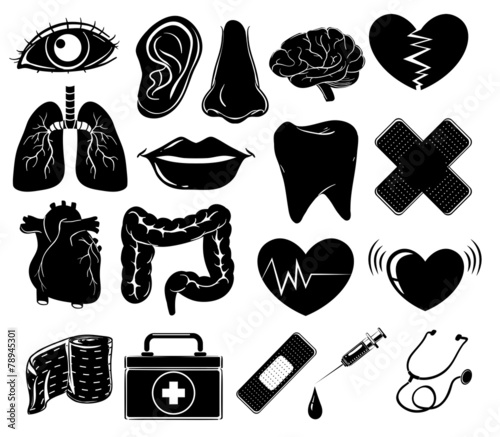 Set of medical symbols