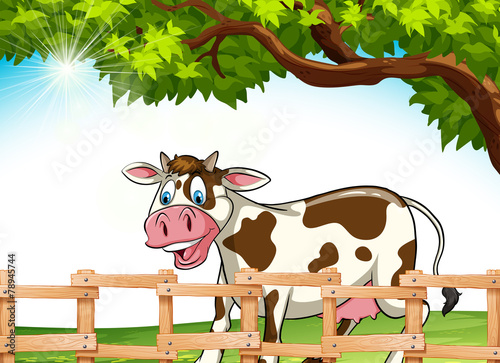 A cow smiling
